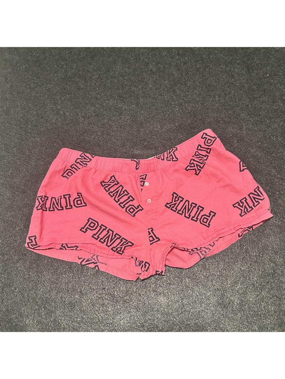 Victoria's Secret PINK Boxer Shorts Womens Medium Pink All Over Logo Sleep Short